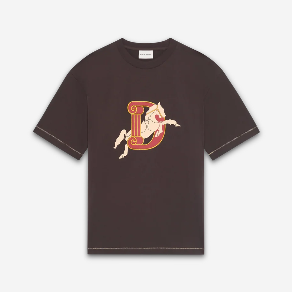 LE T-SHIRT D CHEVAL - DROLE DE MONSIEUR teeshirt brodé imprimé marron face