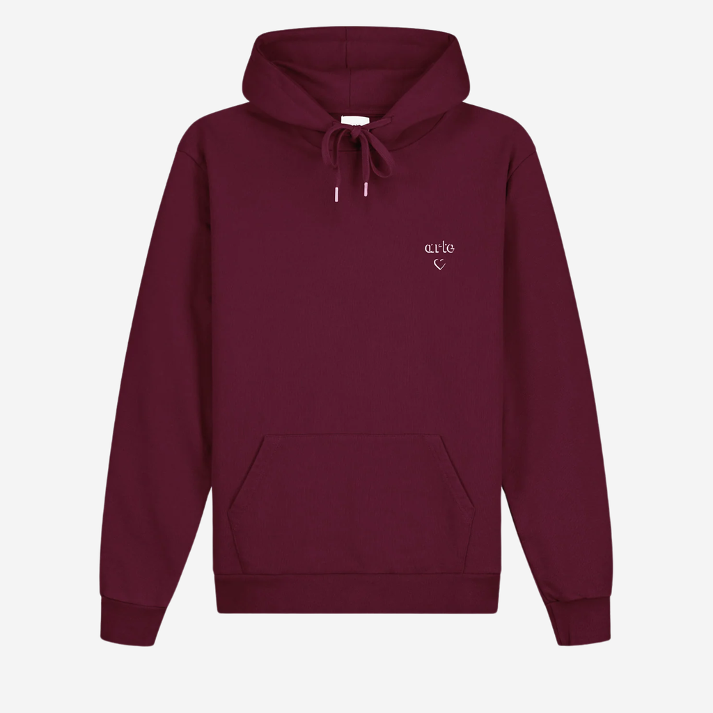 ARTE HEART HOODIE - ARTE Face sweat bordeux