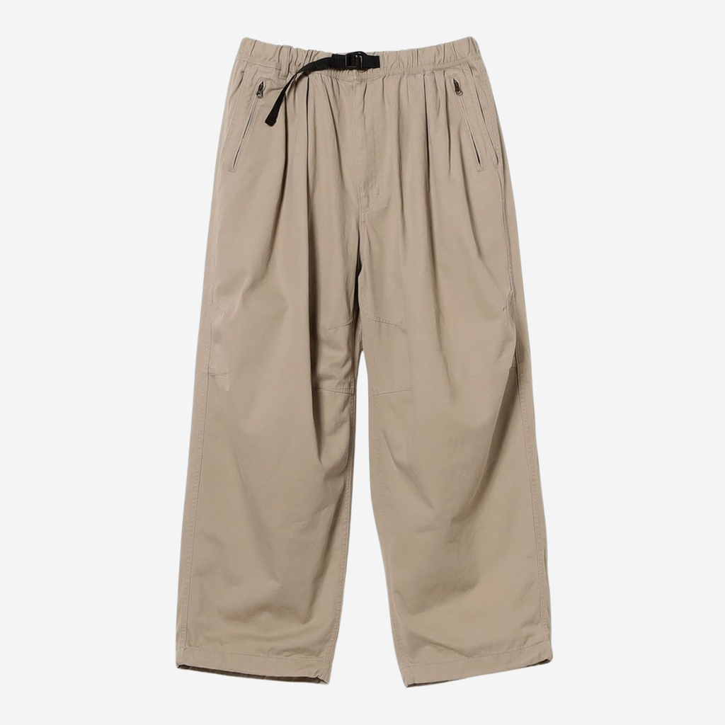 BALLOON CHINO - BEAMS pantalon large ceinture ajustable beige face