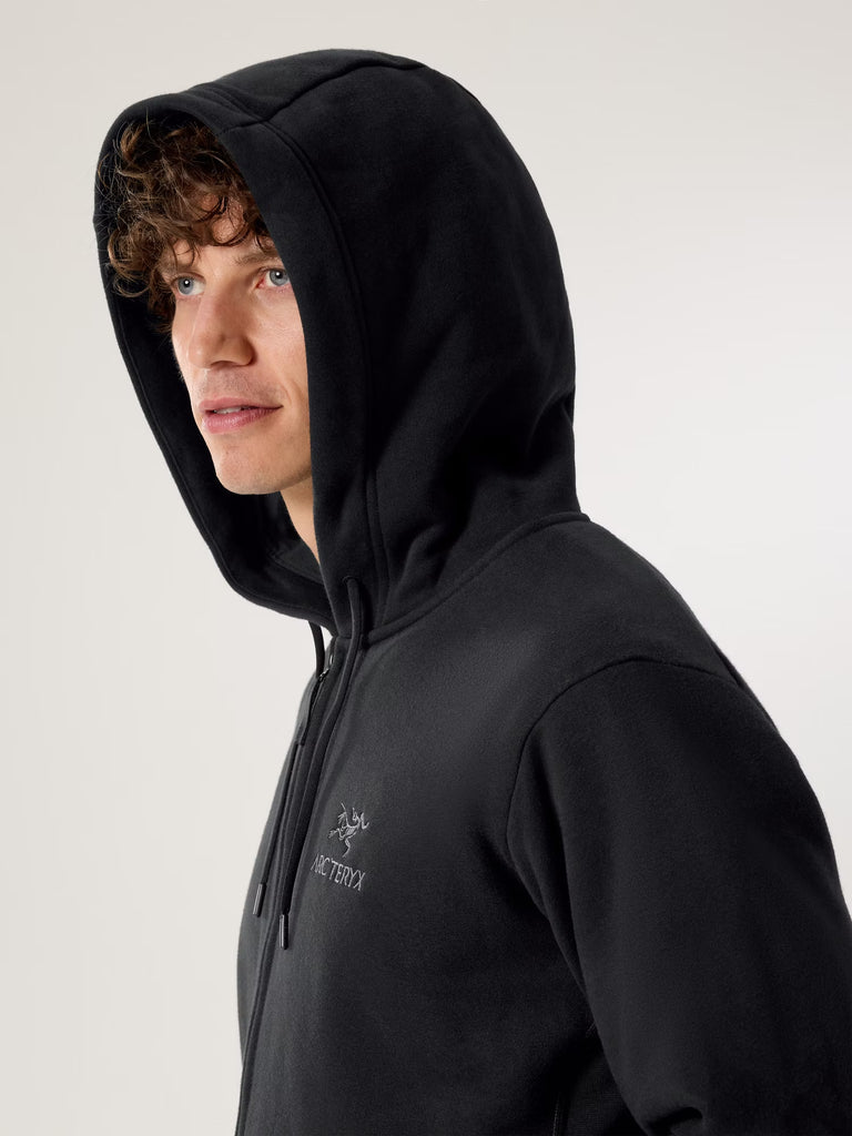 F25 X000009929 Emblem Fleece Full Zip Hoody Black Hood
