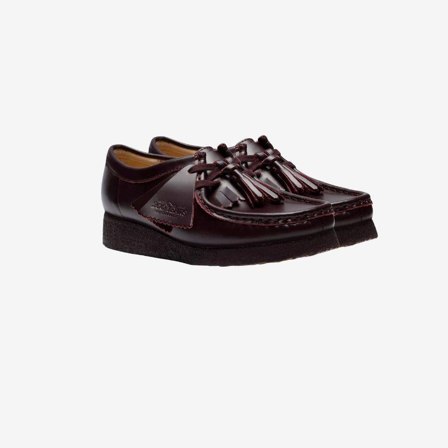 Wallabee cuir poli clarks purple