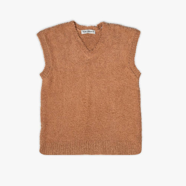KNITTED VEST CARAMEL CLOUDY COTTONOUR LEGACY – SPECIMN